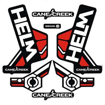 DECAL KIT BLACK-RED-WHITE FOR FORK CANE CREEK HELM  